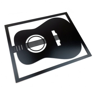 Dřevěná dekorace Kytara černá