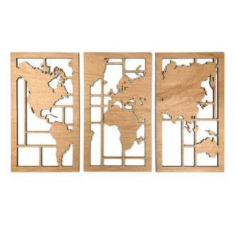 Dřevěná dekorace Mapa
