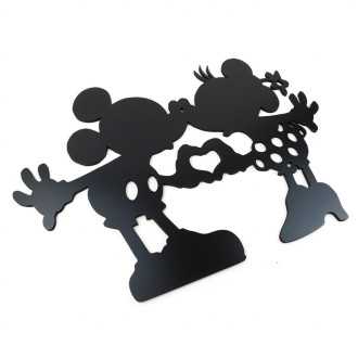 Dřevěná dekorace Mickey a Minnie černá