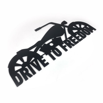 Dřevěná dekorace motorka Drive to Freedom černá