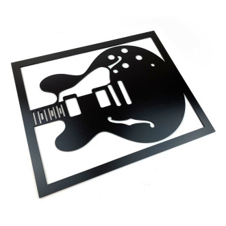 Dřevěná dekorace Semiakustická kytara černá