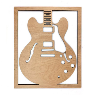 Dřevěná  dekorace Semiakustická kytara