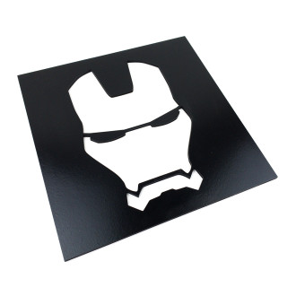 Dřevěná dekorace Symbol Iron Man černá