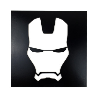 Dřevěná dekorace Symbol Iron Man černá