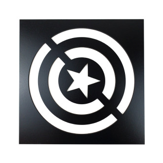 Dřevěná dekorace Symbol Kapitána Ameriky černá
