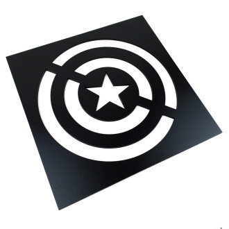 Dřevěná dekorace Symbol Kapitána Ameriky černá