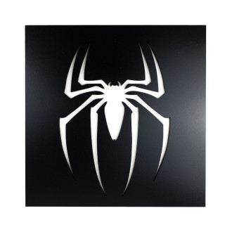 Dřevěná dekorace Symbol Spidermana černá