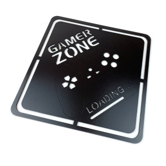 Dřevěná dekorace Gamer Zone černá