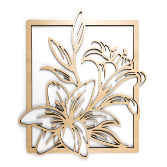 Dřevěná dekorace Květy Lilie