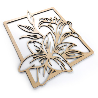 Dřevěná dekorace Květy Lilie