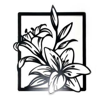 Dřevěná dekorace Květy Lilie černá 5mm
