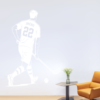 Samolepka Florbalista s vlastním jménem