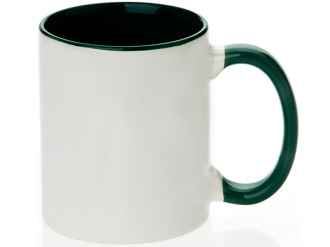 Keramický hrníček s vlastním potiskem s barevným vnitřkem a uchem