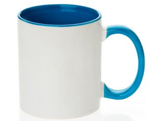 Keramický hrníček s vlastním potiskem s barevným vnitřkem a uchem