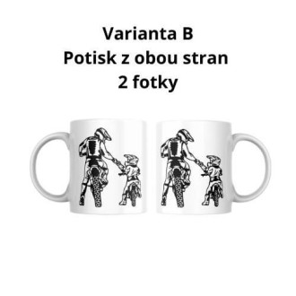 Keramický hrníček s vlastním potiskem s barevným vnitřkem a uchem