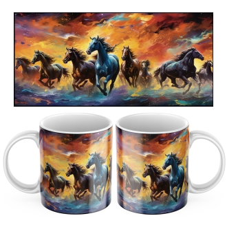 Keramický hrníček Koně Sunset