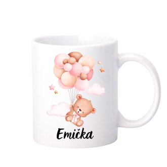 Keramický hrníček Medvídek s balónky