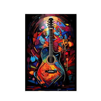 Obraz na plátně v rámu - Tóny kytary