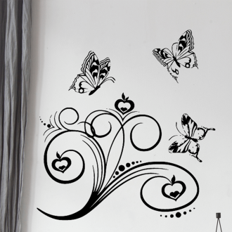 Samolepka Ornament s motýlky