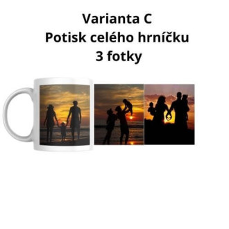 Plastový hrnek s vlastním potiskem s barevným vnitřkem a uchem