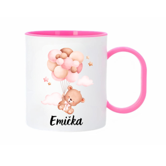 Plastový hrníček Medvídek s balónky