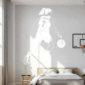 Samolepka Basketbalistka se jménem a číslem