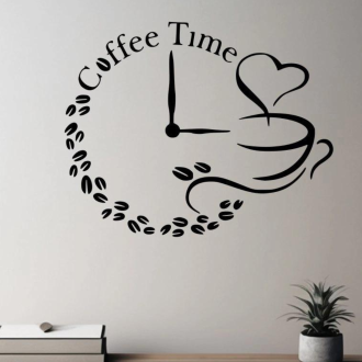 Samolepka Coffe time hodiny