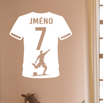 Samolepka Fotbalový dres s vlastním jménem a číslem