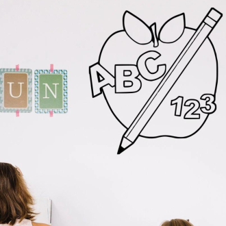 Samolepka Jablko s tužkou