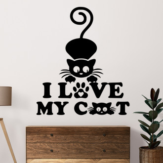 Samolepka Kočička s nápisem I love my cat