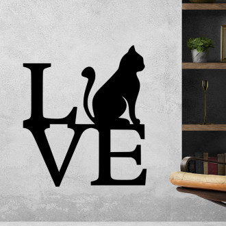 Samolepka Kočička s nápisem Love