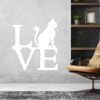 Samolepka Kočička s nápisem Love