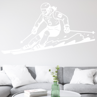 Samolepka Lyžař s číslem