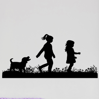 Samolepka Holčičky s pejskem