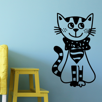 Samolepka Kočička s mašlí
