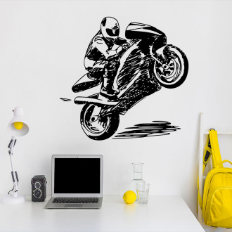 Samolepka Kreslená motorka