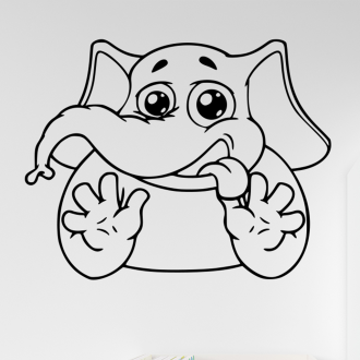 Samolepka Slon s vypláznutým jazykem